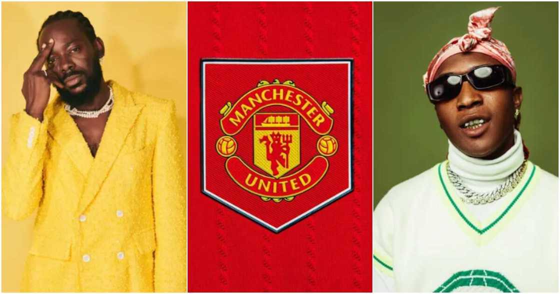 Adekunle Gold Man United and Bella Shmurda Adekunle Gold Man United and Bella Shmurda