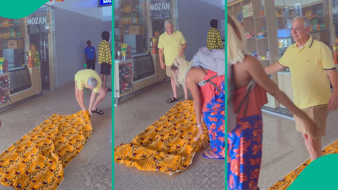 Joy as lady welcomes her White husband at airport in lovely manner Joy as lady welcomes her White husband at airport in lovely manner