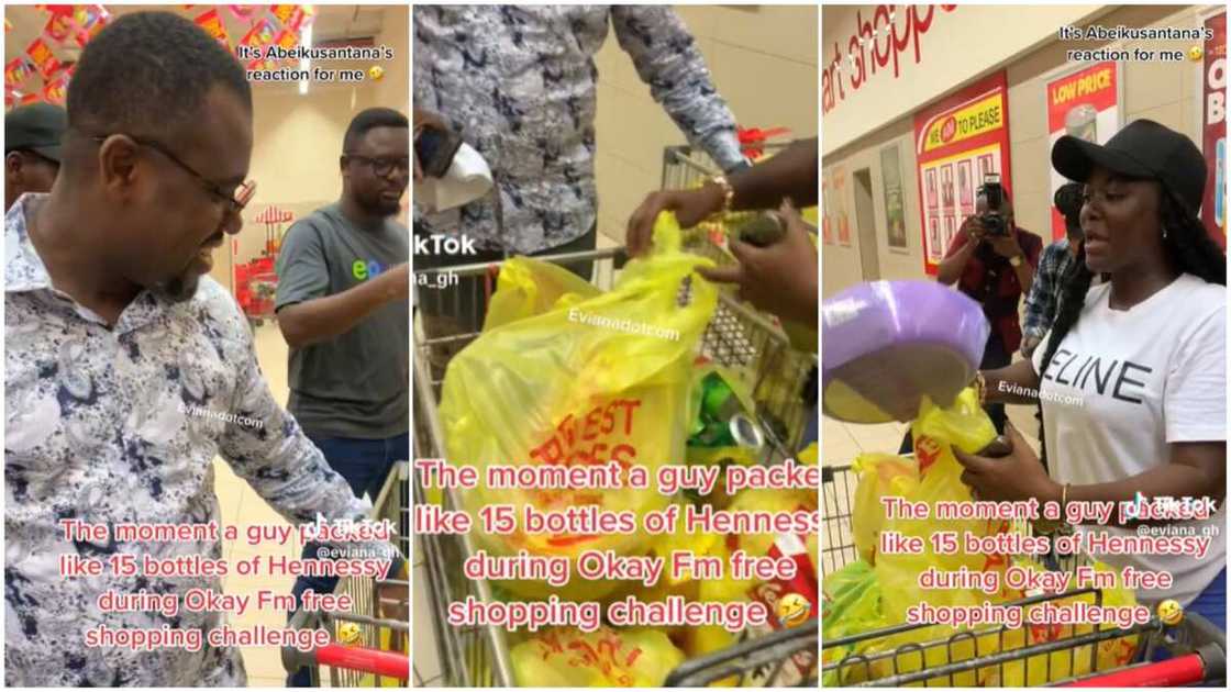 Man shopped for free/Bottles of Hennessy. Man shopped for free/Bottles of Hennessy.