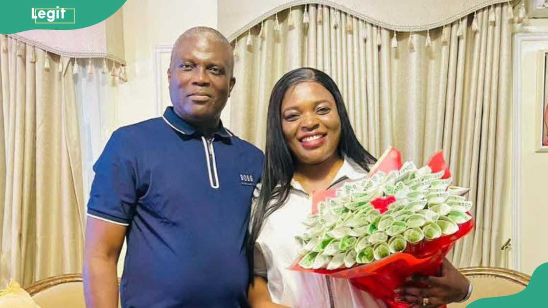 Mark Akhabue with his wife in the house Mark Akhabue with his wife in the house