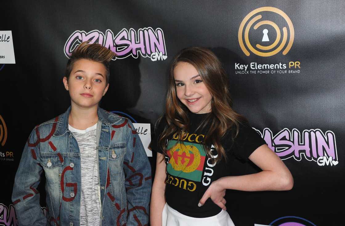 Gavin Magnus and Piper Rockelle at an entertainment event in California Gavin Magnus and Piper Rockelle at an entertainment event in California