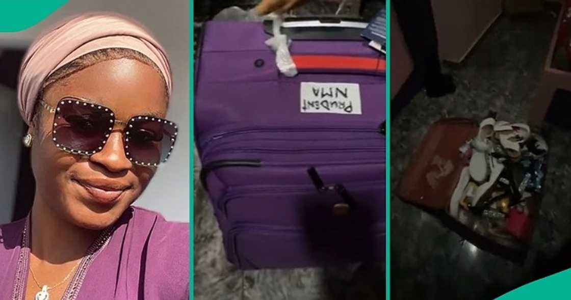 Lady displays items from abroad-based husband Lady displays items from abroad-based husband