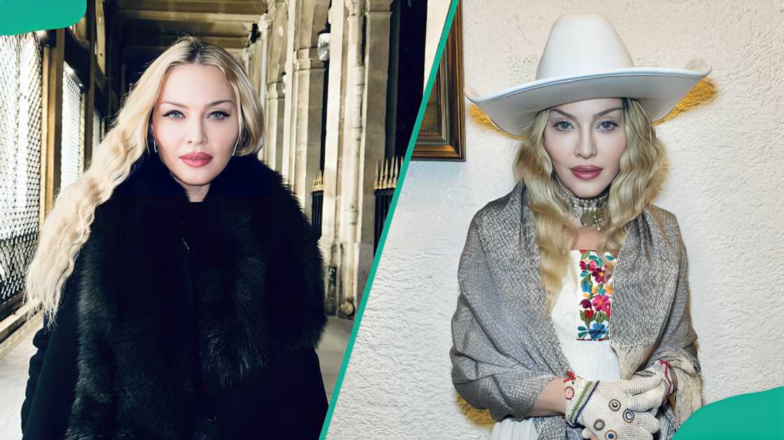 Madonna posing for the camera with blonde hair Madonna posing for the camera with blonde hair