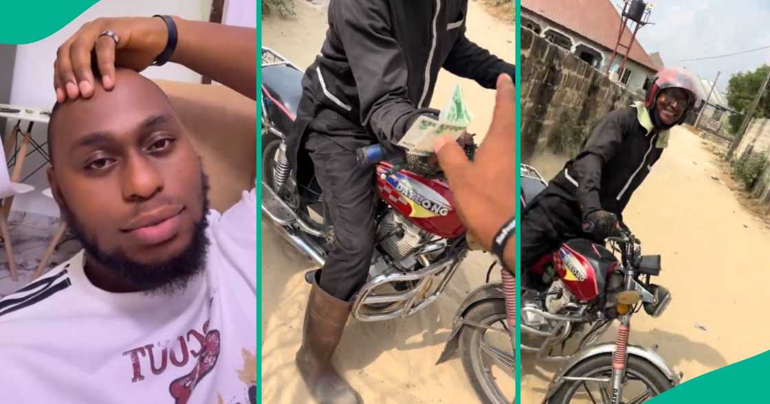 Video as man reacts as he sees his former further maths teacher working as bike man Video as man reacts as he sees his former further maths teacher working as bike man