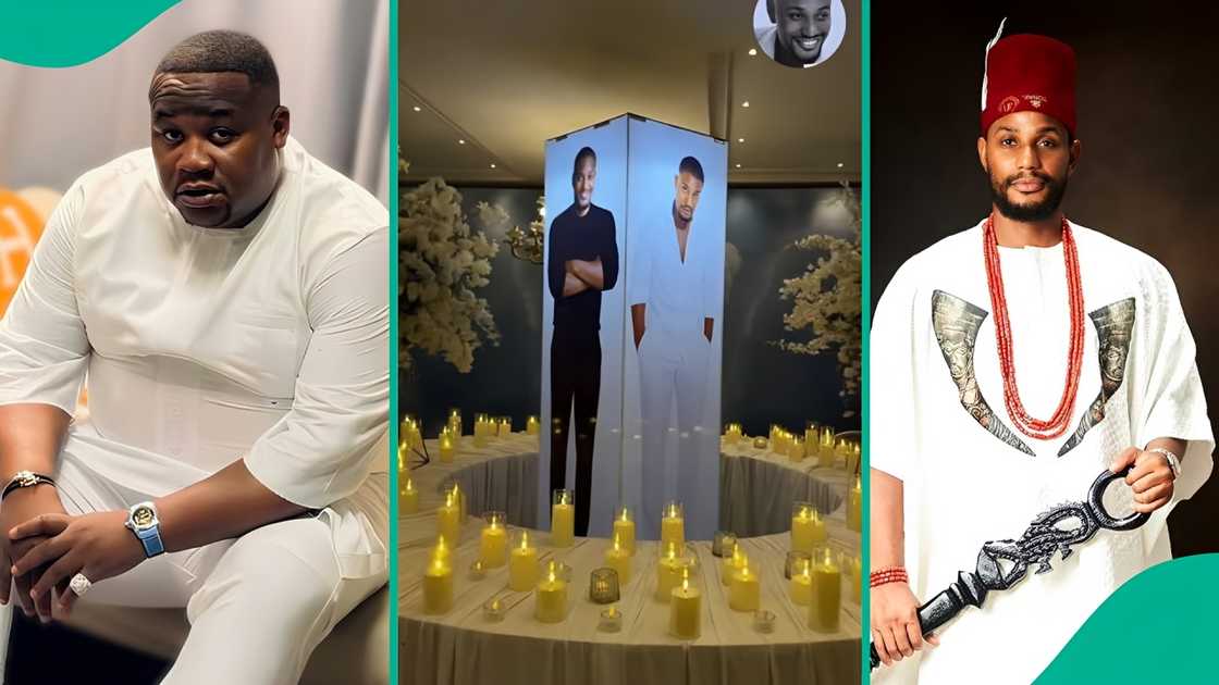 Cubana Chiefpriest attends late actor Alexx Ekubo's service of songs in Lagos. Cubana Chiefpriest attends late actor Alexx Ekubo's service of songs in Lagos.