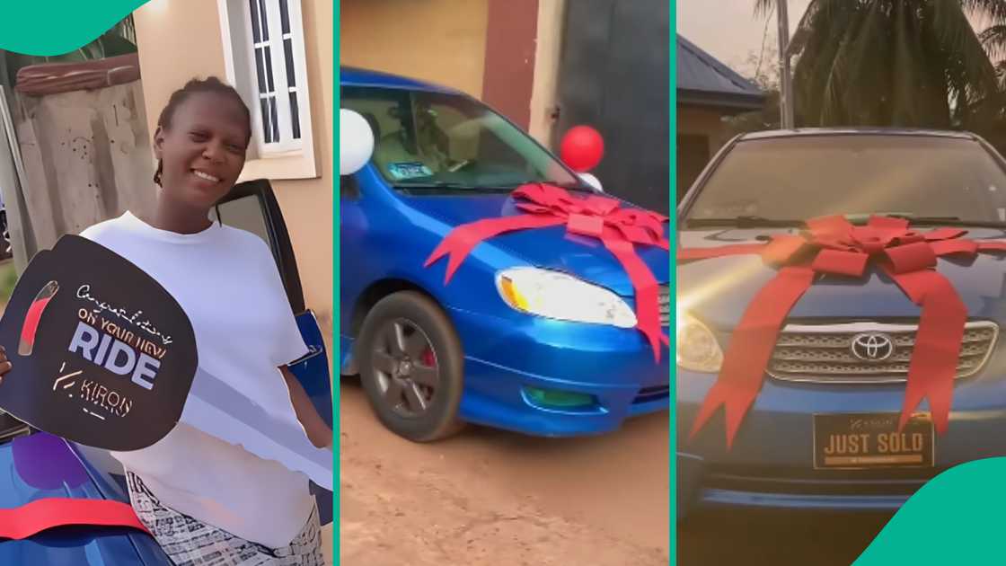 Woman gets a push gift from her husband.