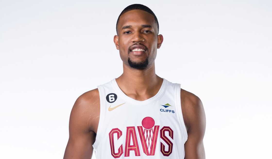 Evan Mobley of the Cleveland Cavaliers poses for a photo during Media Day Evan Mobley of the Cleveland Cavaliers poses for a photo during Media Day