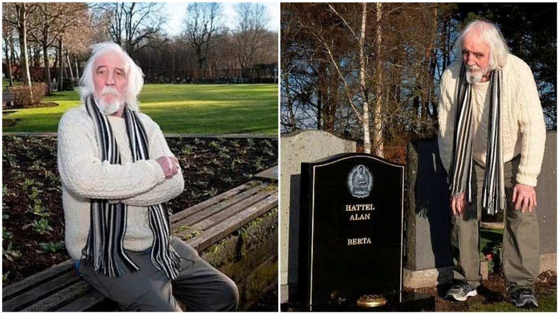 Alan Hattel said he would not even like to be buried but cremated when he is dead. Photo source: Daily Mail Alan Hattel said he would not even like to be buried but cremated when he is dead. Photo source: Daily Mail