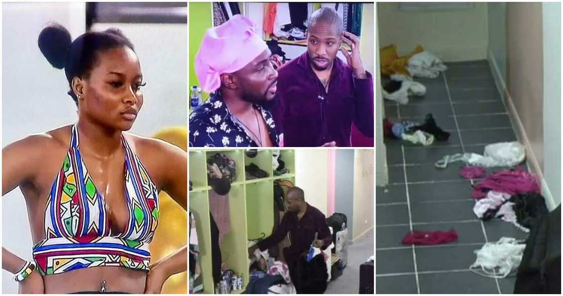 BBNaija All Stars, Ike scatters Ilebaye's clothes BBNaija All Stars, Ike scatters Ilebaye's clothes