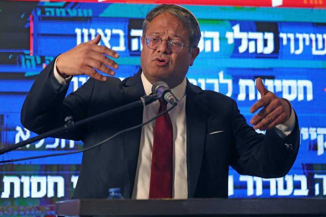 Israeli far-right lawmaker and leader of the Otzma Yehudit (Jewish Power) party Itamar Ben-Gvir speaks ahead of the polls Israeli far-right lawmaker and leader of the Otzma Yehudit (Jewish Power) party Itamar Ben-Gvir speaks ahead of the polls