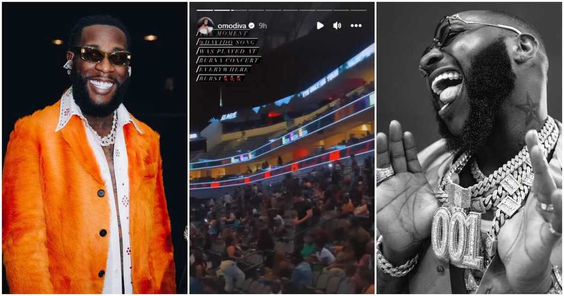 Davido's song played at Burna Boy's show. Davido's song played at Burna Boy's show.