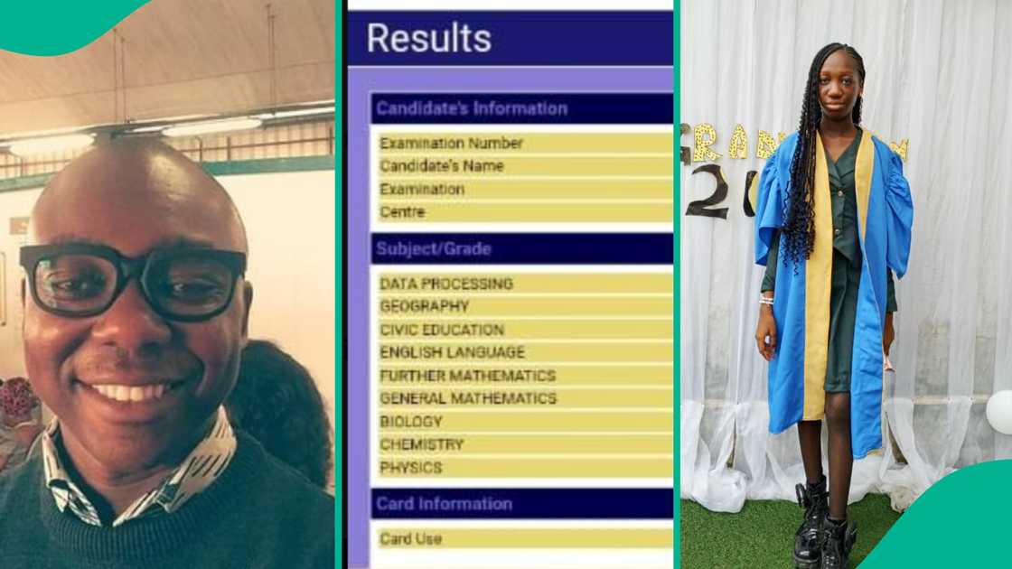 Proud Nigerian father shares his daughter's WAEC result on social media. Proud Nigerian father shares his daughter's WAEC result on social media.