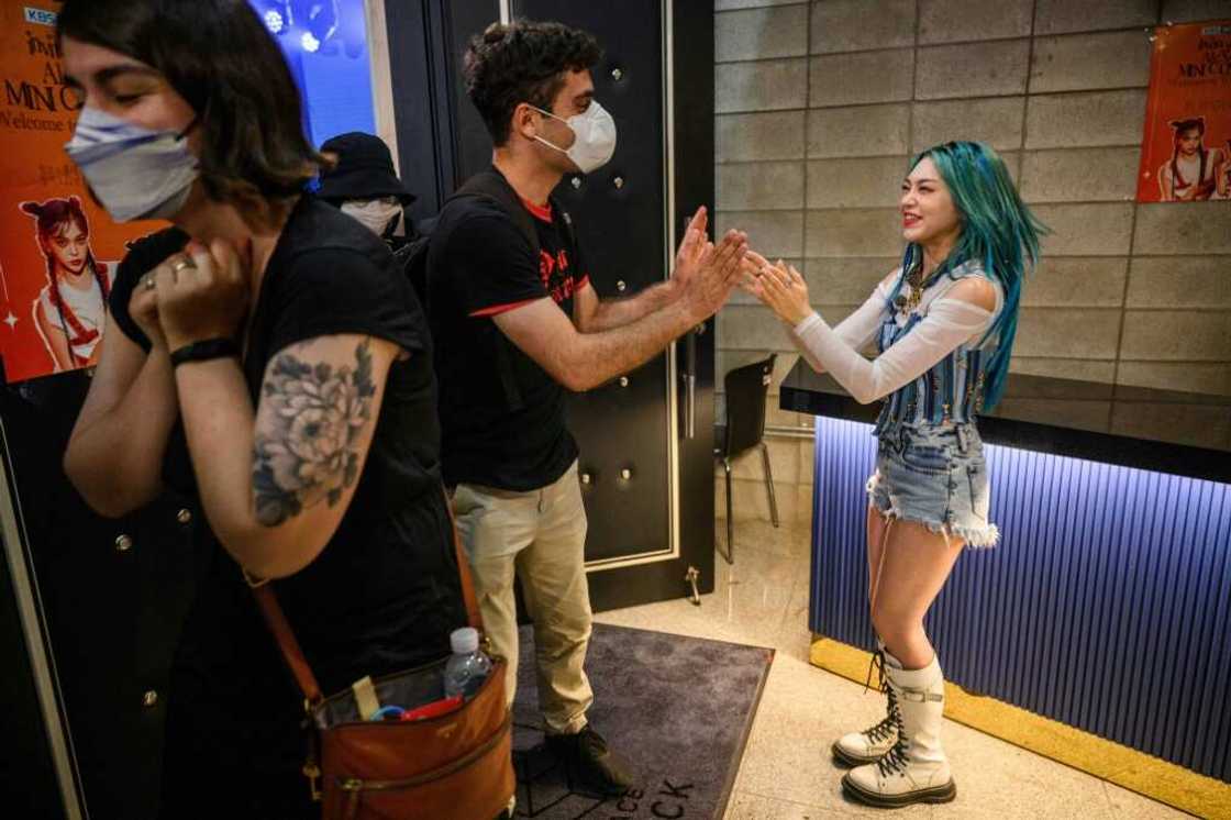 AleXa greets fans after a mini concert at a television studio in Seoul AleXa greets fans after a mini concert at a television studio in Seoul