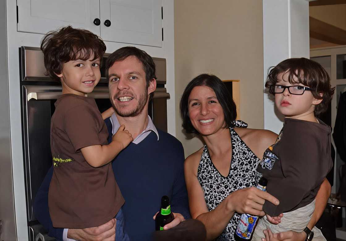 Jenn Nawada, her husband Justin Evans, and their sones Owen and Lucas