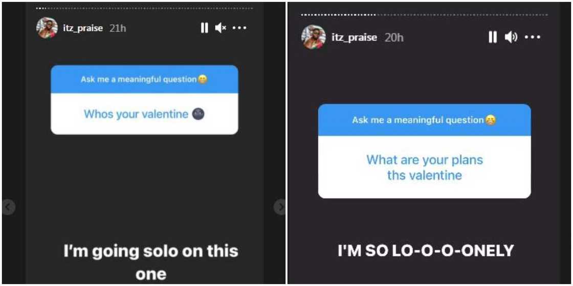 BBNaija star Praise sparks separation rumours from fiancée after saying he has no Valentine BBNaija star Praise sparks separation rumours from fiancée after saying he has no Valentine