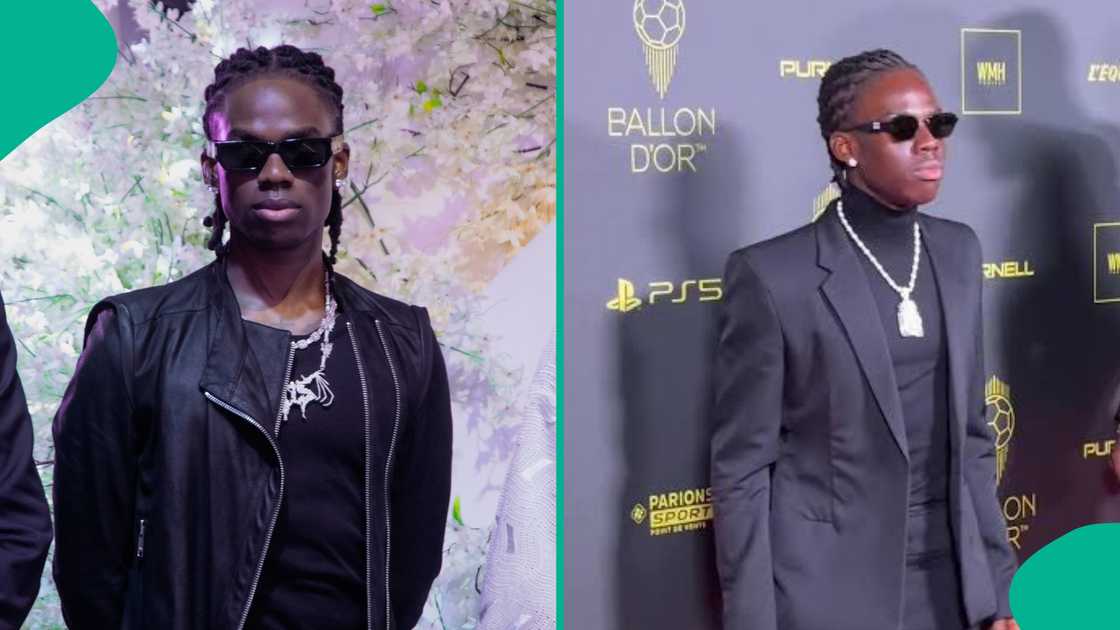 Rema rocks skirt at Ballon d'Or award Rema rocks skirt at Ballon d'Or award