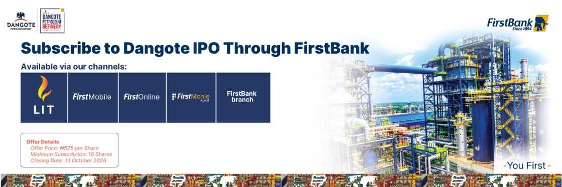 One Opportunity, One Bank, Multiple Platforms: Investing in the Dangote IPO with FirstBank One Opportunity, One Bank, Multiple Platforms: Investing in the Dangote IPO with FirstBank