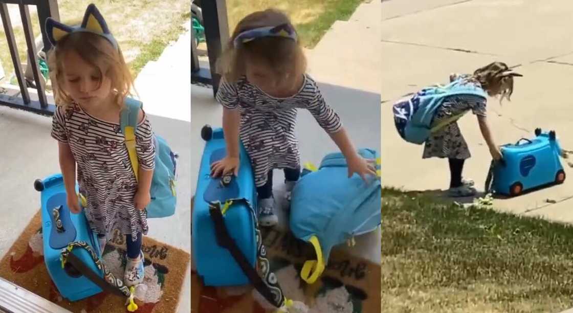 Photos of a child who got angry and left home.