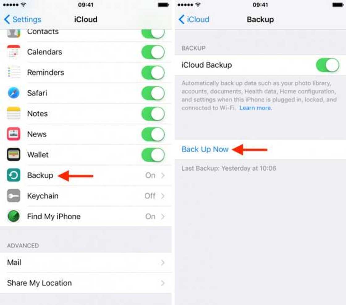 restore iPhone from iCloud backup