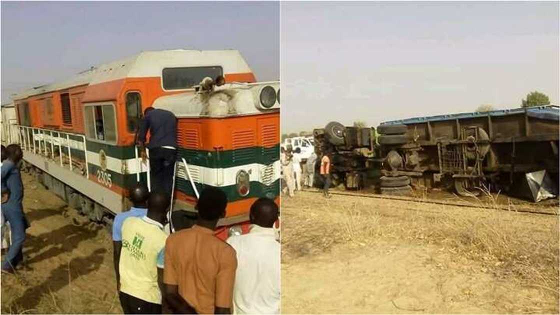 Rugum babban motsi: Motar tirela tayi gaba da gaba da jirgin kasa a jahar Jigawa Rugum babban motsi: Motar tirela tayi gaba da gaba da jirgin kasa a jahar Jigawa