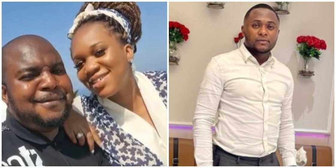 Sandra Iheuwa, Steve Thompson, and Ubi Franklin. Sandra Iheuwa, Steve Thompson, and Ubi Franklin.