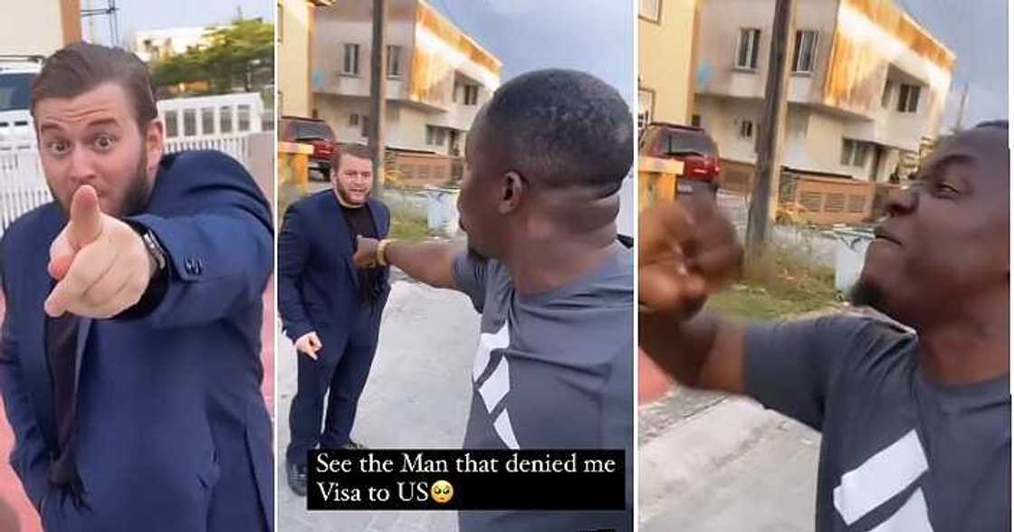 Nigerian man confronts oyinbo over US Visa
Photo Credit: @mediagist Nigerian man confronts oyinbo over US Visa
Photo Credit: @mediagist
