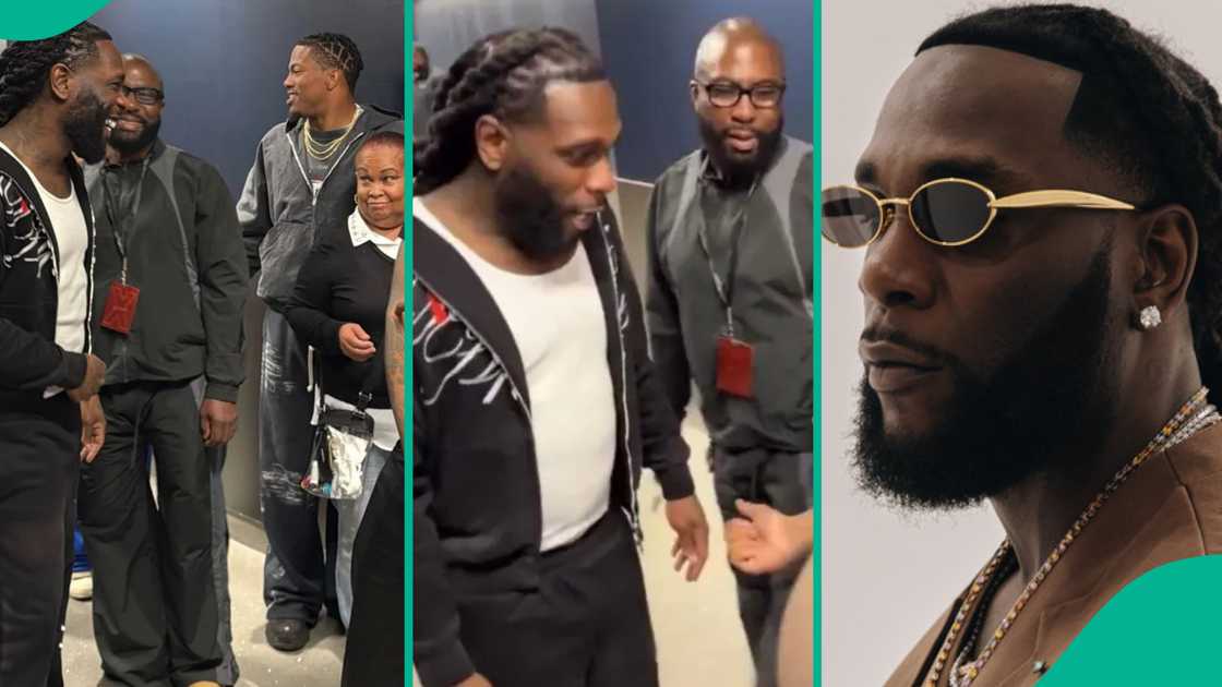 Burna Boy meets fan with his face tattoo