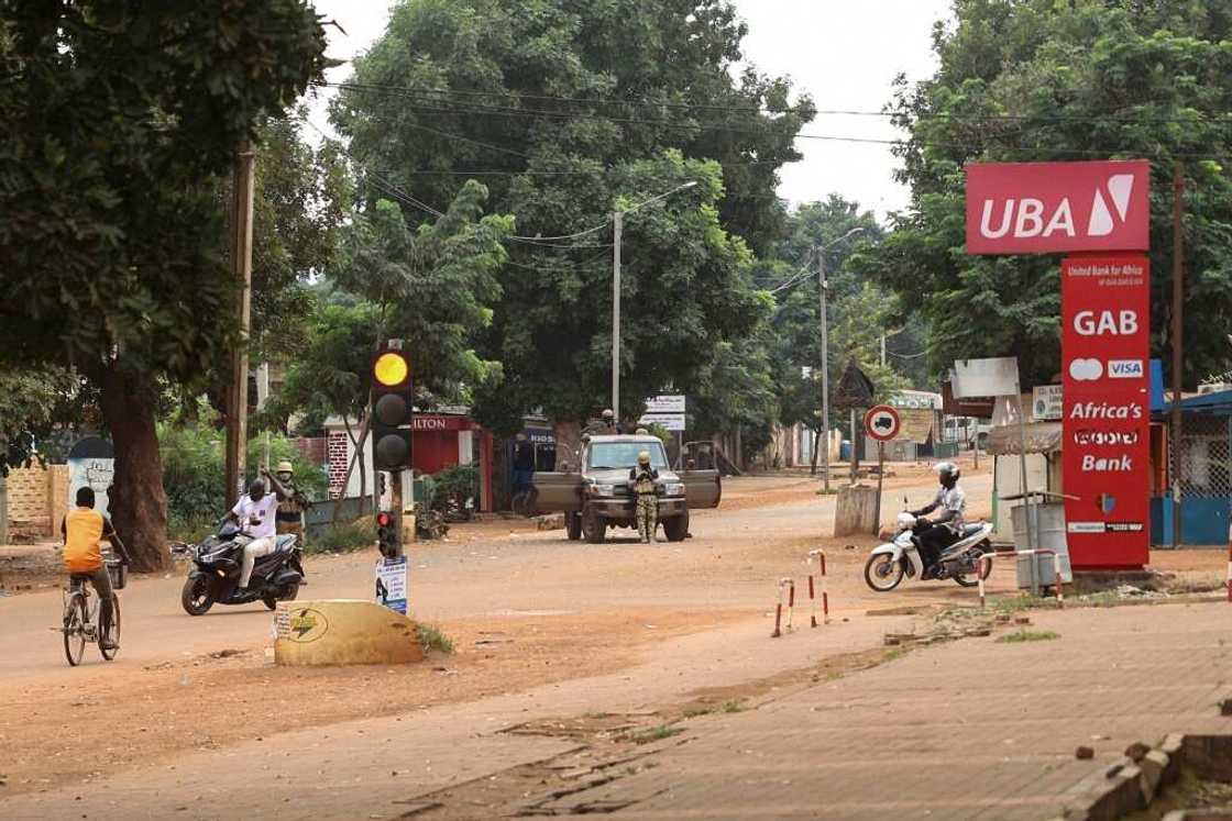 Soldiers were stationed on the some of the city's main roads Soldiers were stationed on the some of the city's main roads