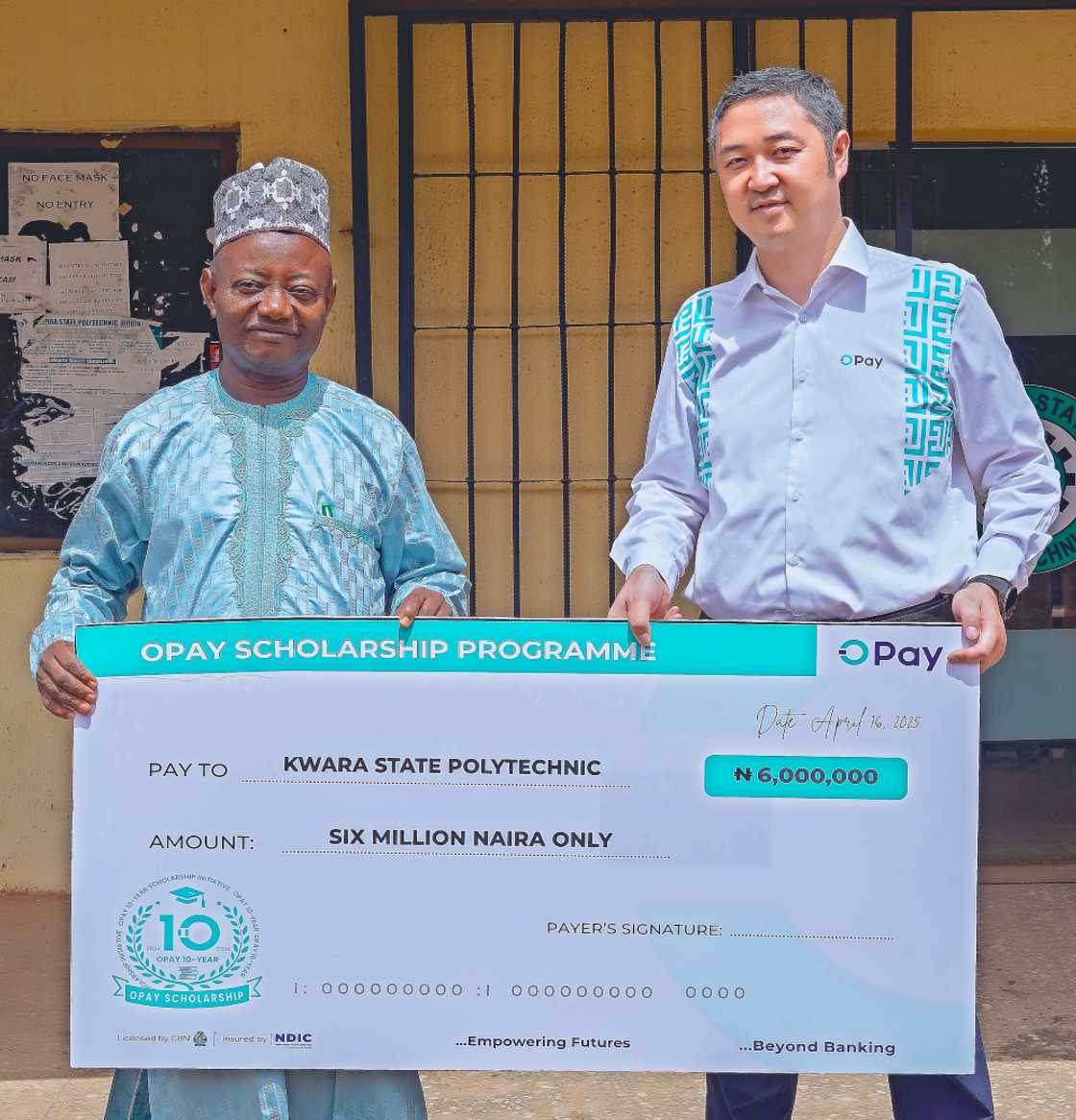 Kwara State Polytechnic's rector, Engr. Dr. Abdul Jimoh Mohammed and OPay's chief public affairs Officer, Justin Zhang, at the MOU signing in Ilorin last week. Kwara State Polytechnic's rector, Engr. Dr. Abdul Jimoh Mohammed and OPay's chief public affairs Officer, Justin Zhang, at the MOU signing in Ilorin last week.