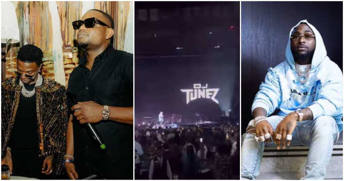 DJ Tunez plays Davido's song at Wizkid's MSG show.