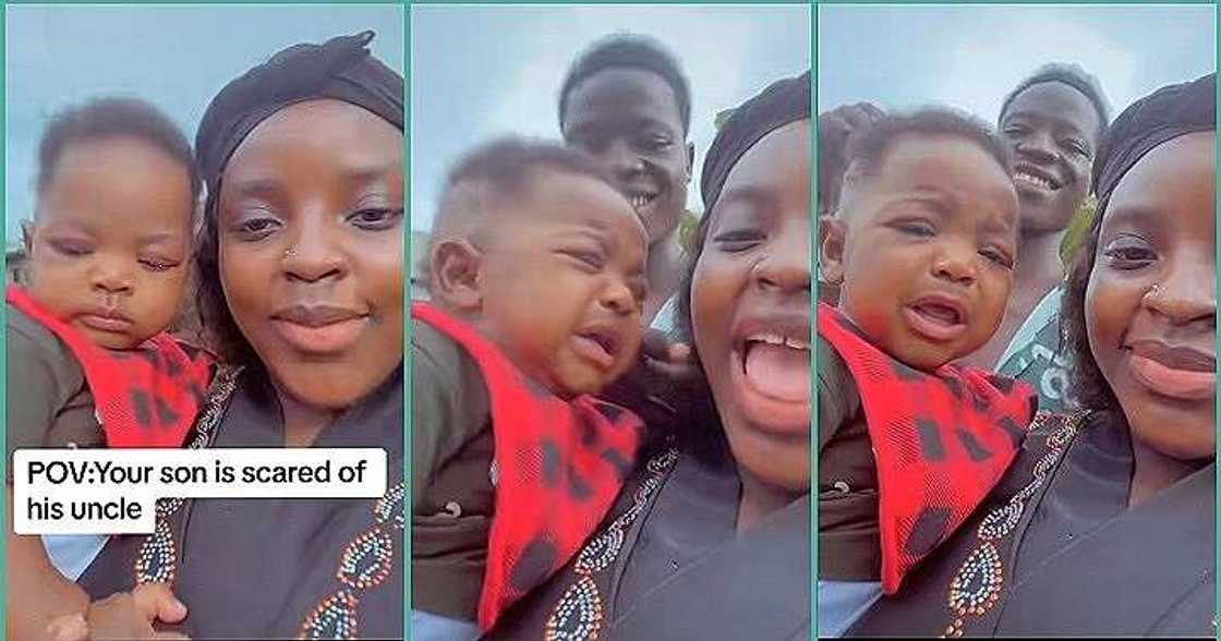 Mum shares video of baby who's so scared of uncle