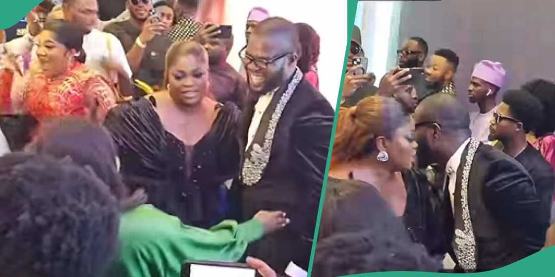 Funke Akindele and ex-husband JJC Skillz at a movie premiere