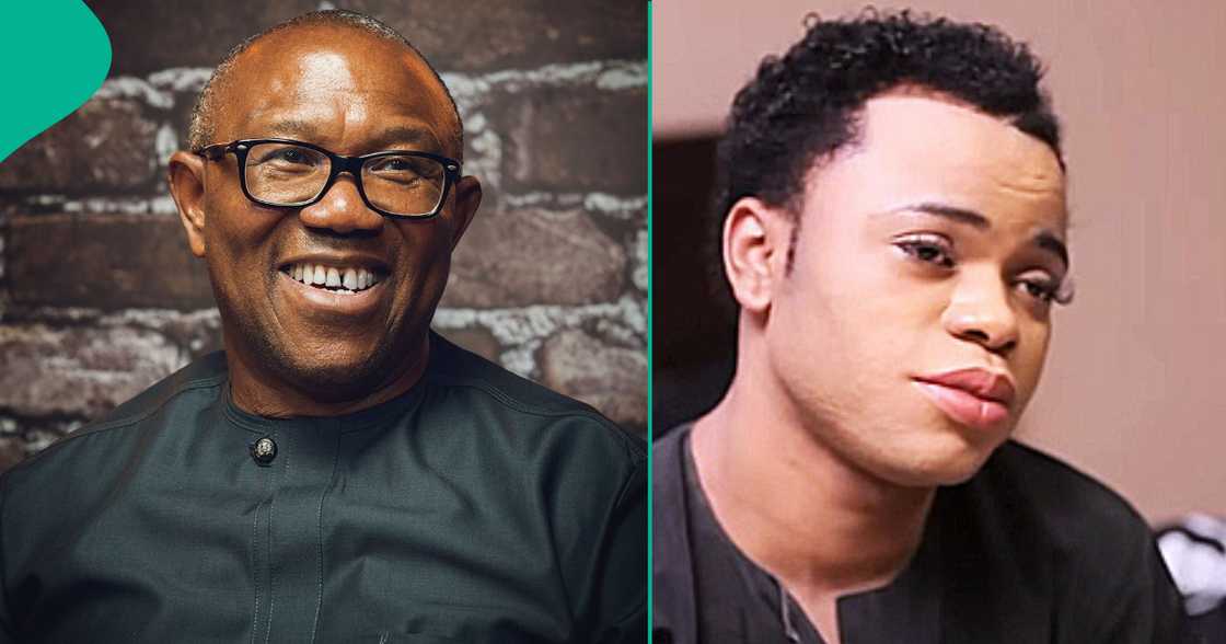 Peter Obi on a podcast. Peter Obi on a podcast.