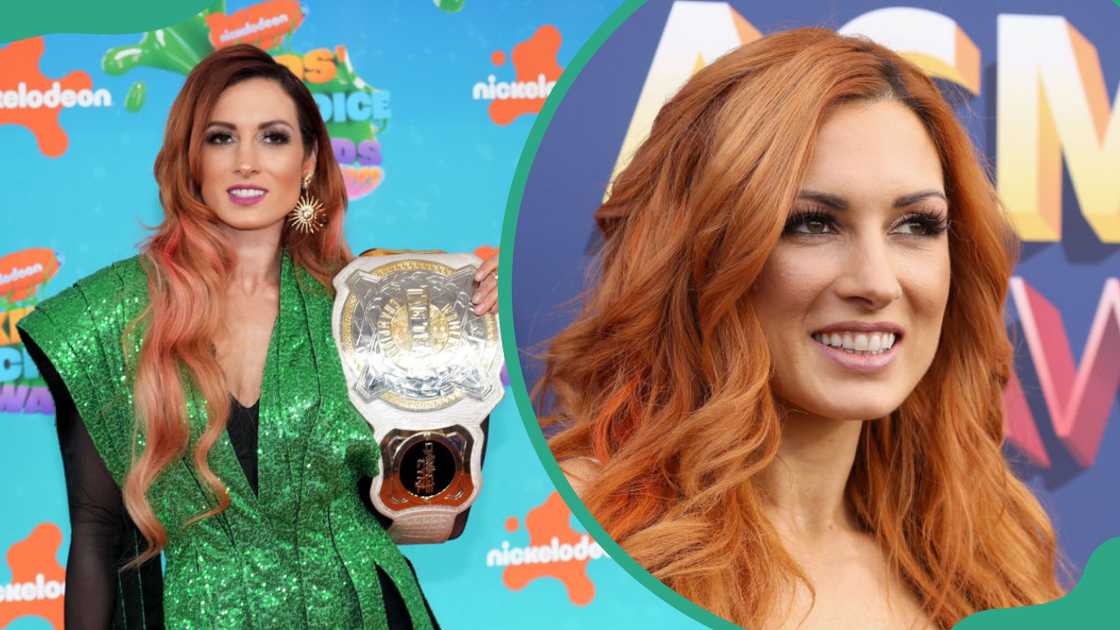 Becky Lynch at Microsoft Theater in Los Angeles, California (L). Lynch at MGM Grand Garden in Las Vegas, Nevada (R) Becky Lynch at Microsoft Theater in Los Angeles, California (L). Lynch at MGM Grand Garden in Las Vegas, Nevada (R)