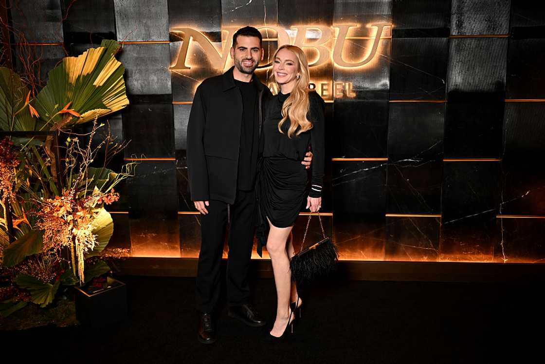 Bader Shammas and Lindsay Lohan in all black Bader Shammas and Lindsay Lohan in all black