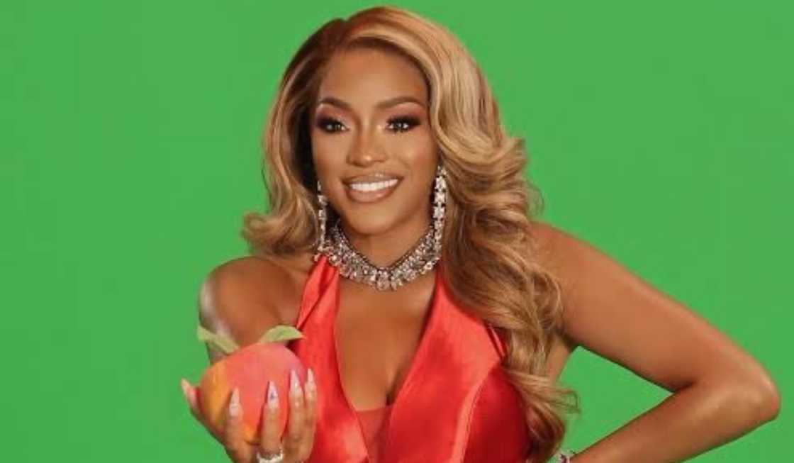 Drew Sidora posing for a The Real Housewives of Atlanta promotional shoot
