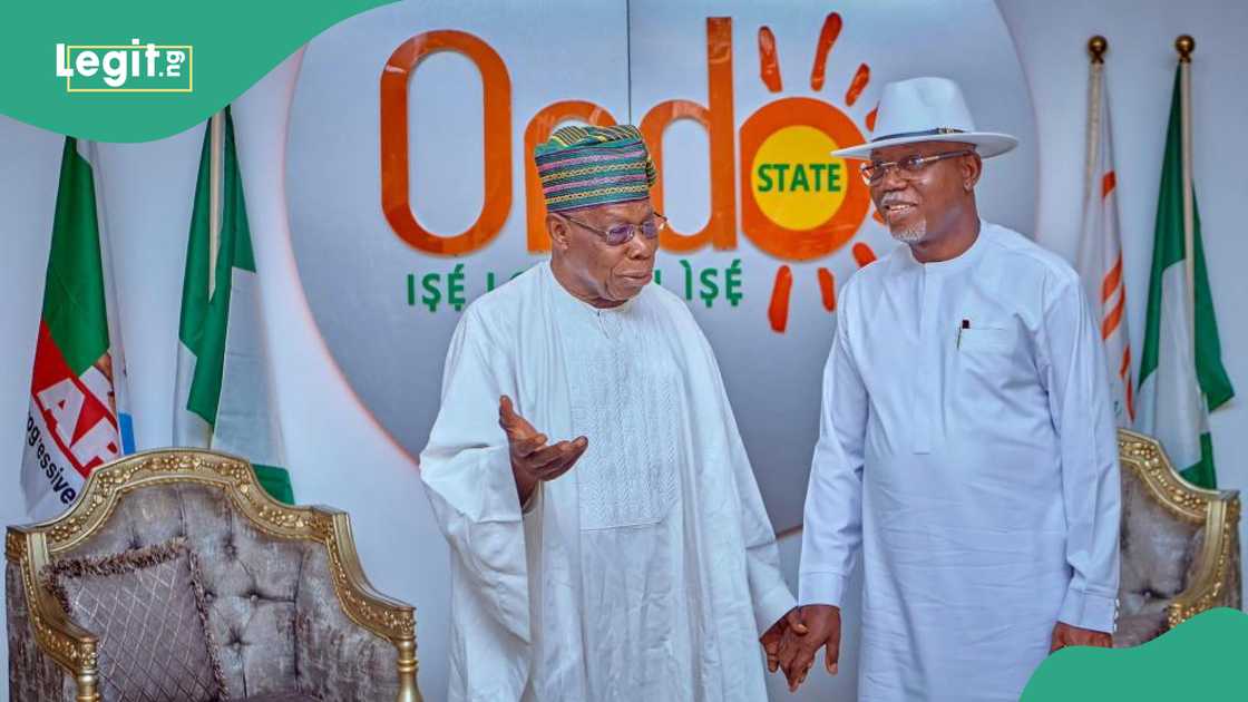Former President Olusegun Obasanjo Governor Lucky Aiyedatiwa Ondo state governorship election Former President Olusegun Obasanjo Governor Lucky Aiyedatiwa Ondo state governorship election