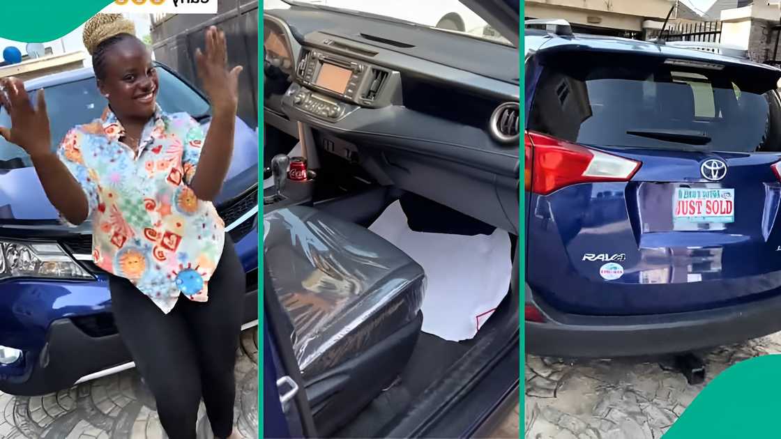 Nigerian lady celebrating new car purchase Nigerian lady celebrating new car purchase