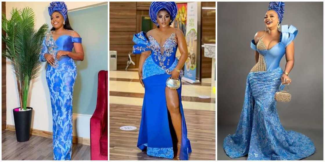 Asoebi ladies/Nollywood actress/Nollywood couple/blue asoebi