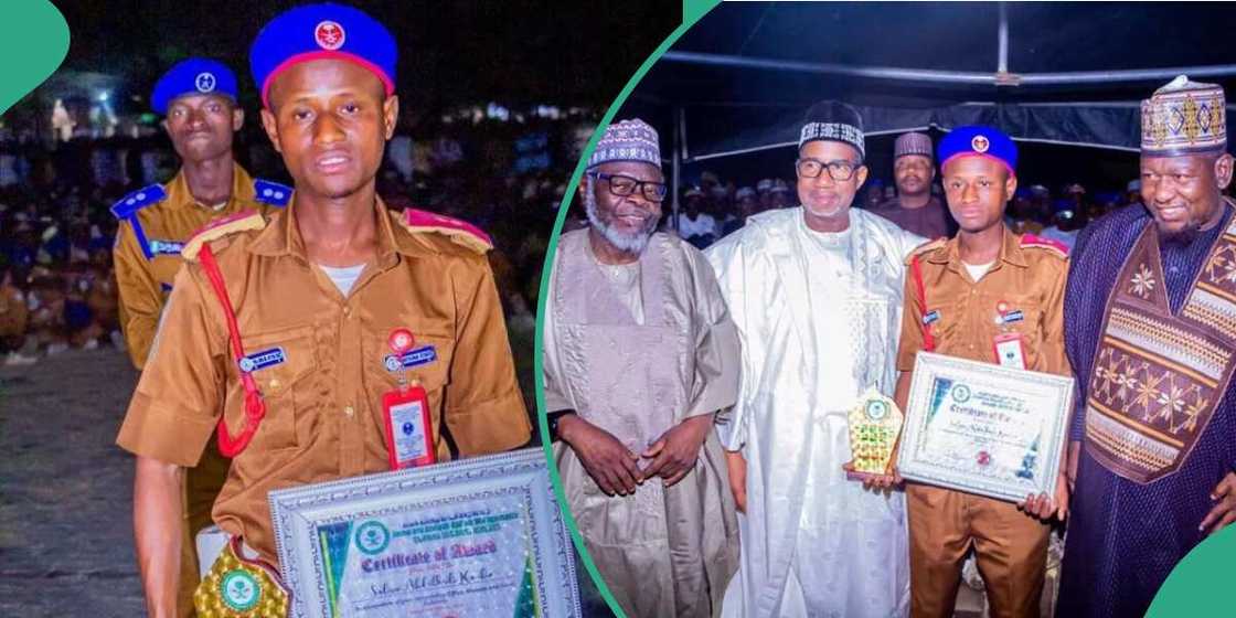 Governor Bala Mohammed rewarded Salihu AbdulHadi Kankia, a member of the First Aid Group of Jama’atu Izalatil Bid’ah Wa Iqamatus Sunnah