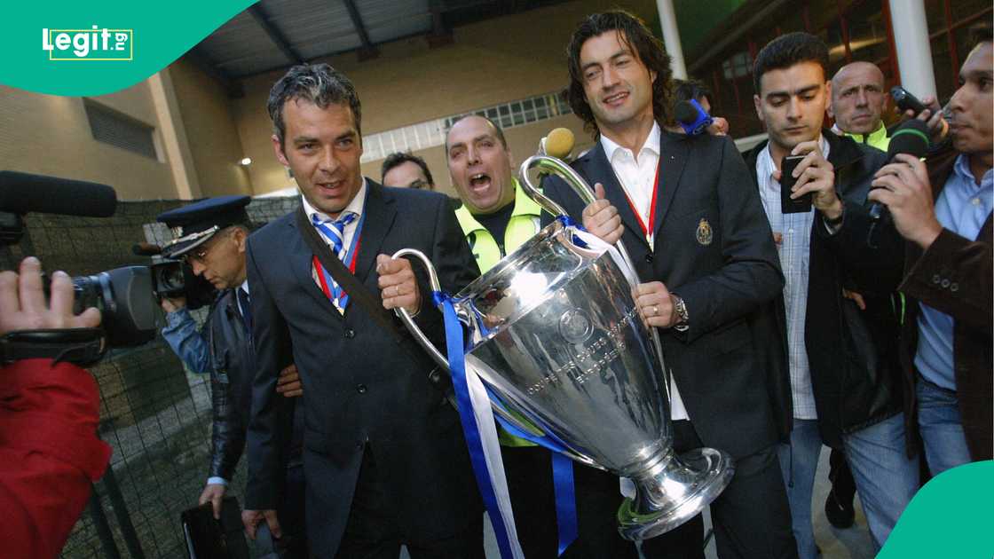 Vitor Baia, Jorge Costa, Porto, AS Monaco, UEFA Champions League. Vitor Baia, Jorge Costa, Porto, AS Monaco, UEFA Champions League.