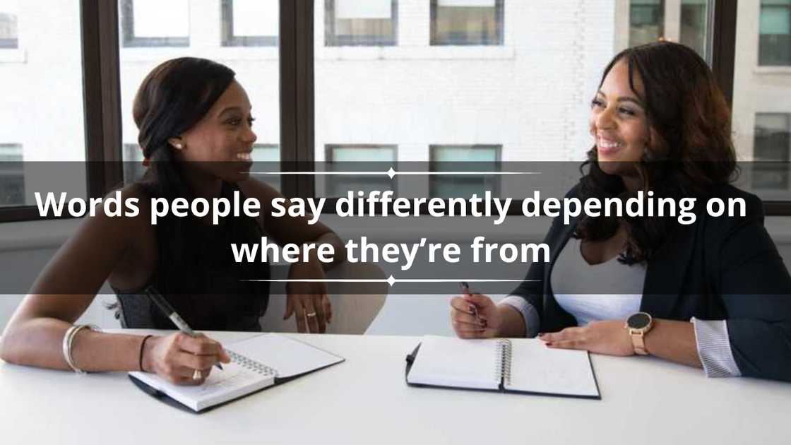Two ladies trying to pronounce some words