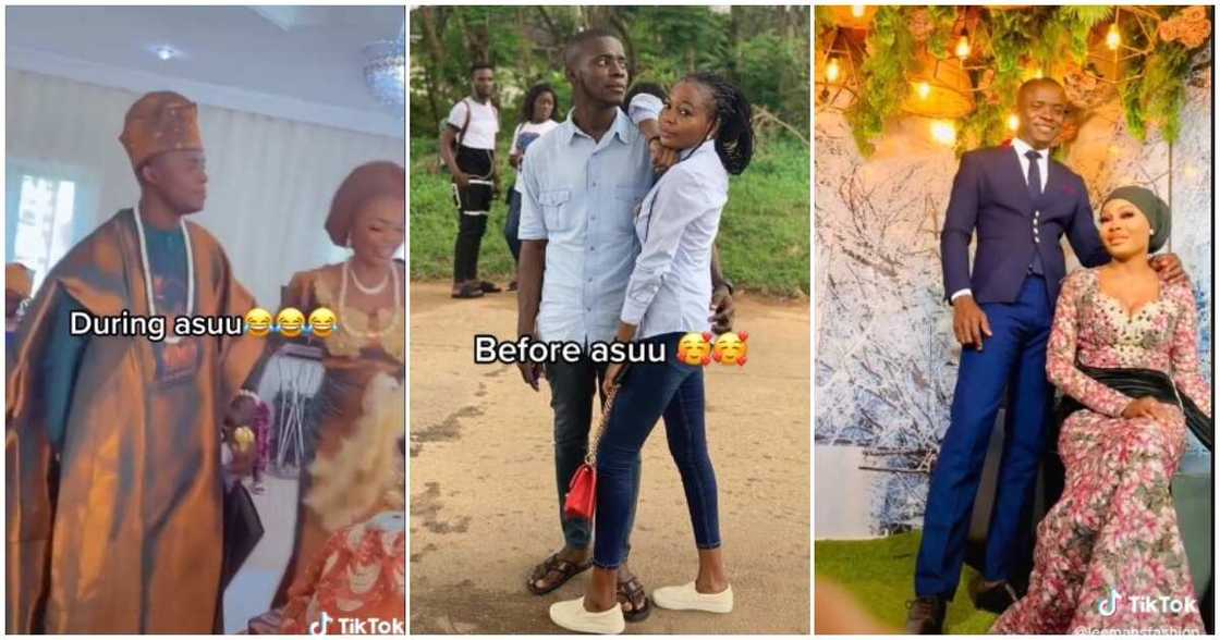 ASUU strike, ASUU strike started on February 14, Nigerian lady weds her coursemate, lady marries coursemate ASUU strike, ASUU strike started on February 14, Nigerian lady weds her coursemate, lady marries coursemate
