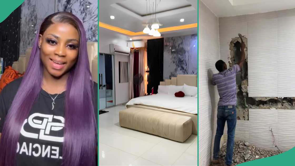 Lady flaunts transformation after spending over N3 million to renovate her toilet and bedroom