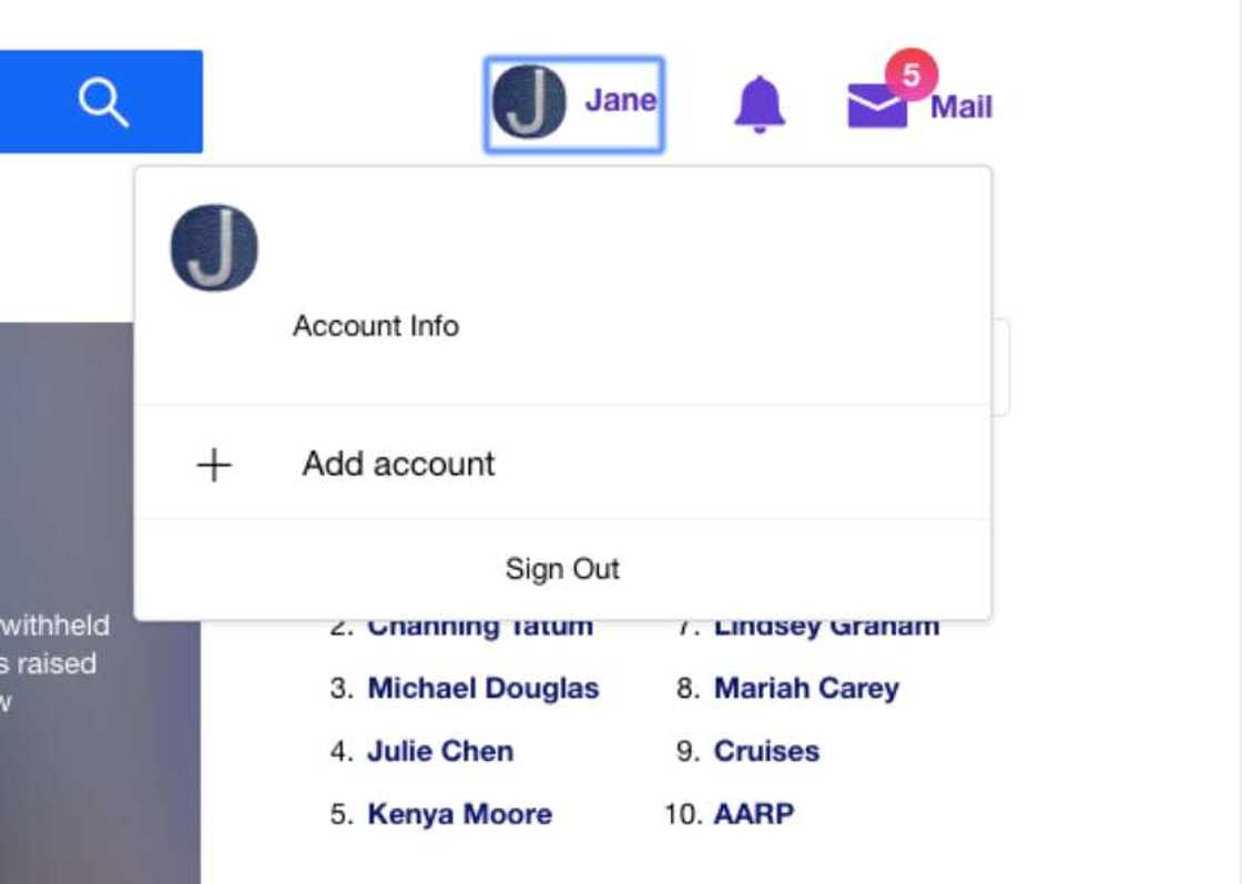 Yahoo account