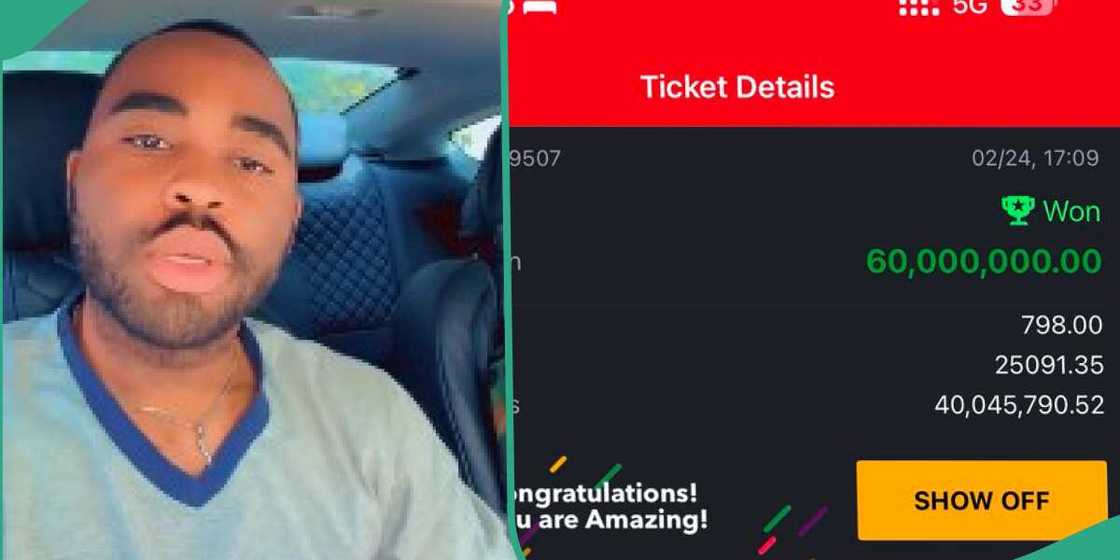 Man flaunts winning ticket as he wins N60 million on SportyBet with N798