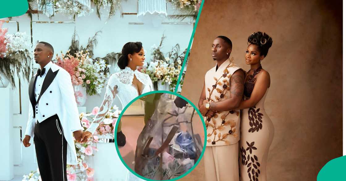 Video of money sprayed at Juma Jux and Priscalla Ojow wedding surfaces online Video of money sprayed at Juma Jux and Priscalla Ojow wedding surfaces online