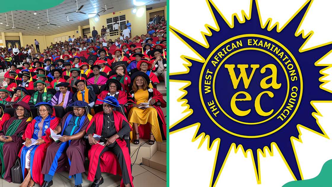 University of Uyo students graduating (L) and WAEC logo (R) University of Uyo students graduating (L) and WAEC logo (R)