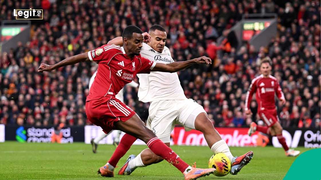 Alexander Isak, English Premier League, Liverpool, Nottingham Forest, Anfield, England. Alexander Isak, English Premier League, Liverpool, Nottingham Forest, Anfield, England.