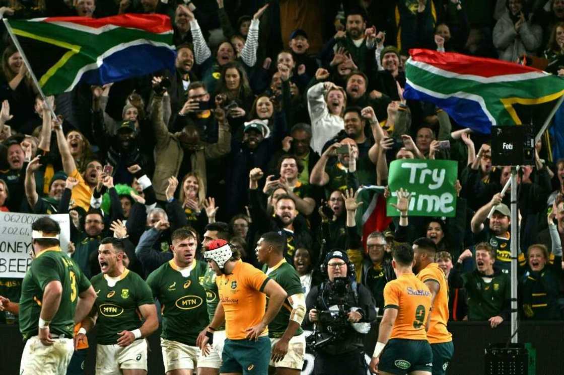 South Africa scored four tries in the 24-8 win over Australia South Africa scored four tries in the 24-8 win over Australia